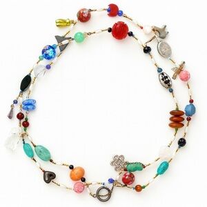 Artistic Mixed Bead and Charm Necklace